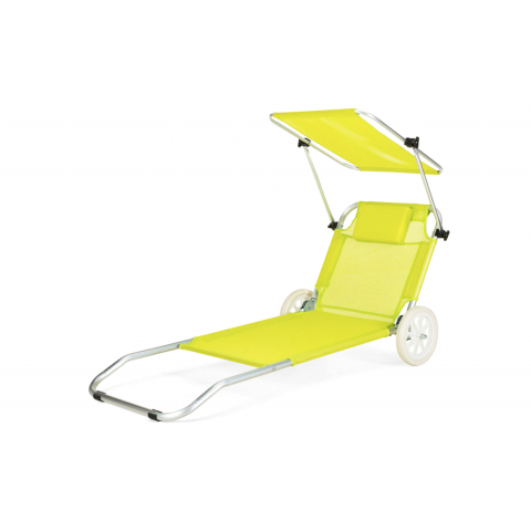 Шезлонг лежак Outtec Sun з дашком жовтий