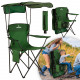 Крісло туристичне розкладне Outtec Sun XXL з дашком зелений