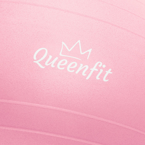 Фітбол Queenfit 65см світло-рожевий + насос