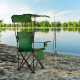Крісло туристичне розкладне Outtec Sun XXL з дашком зелений