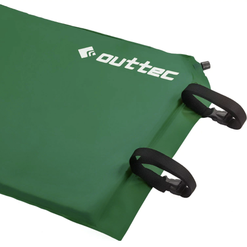 Самонадувний килимок Outtec з подушкою гладкий зелений