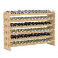 Стелаж винний Costway Modular Wine дерев'яний на 72 пляшки