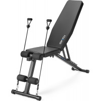 Складана регульована лава для тренувань Gymtek XL400 з еспандерами для дому