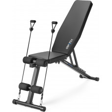 Складана регульована лава для тренувань Gymtek XL400 з еспандерами для дому