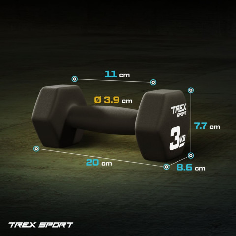 Гантелі для фітнесу неопренові TREX Sport TX-030VD 2x3кг