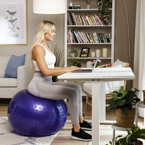 Фітбол масажний Hop-Sport 65см фіолетовий + насос