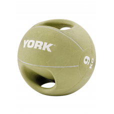 М'яч медбол 9кг York Fitness із двома ручками зелений