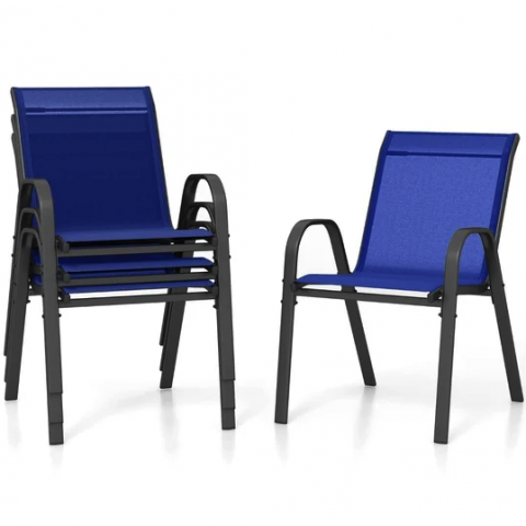 Комплект садових стільців Costway Patio з підлокітниками синій