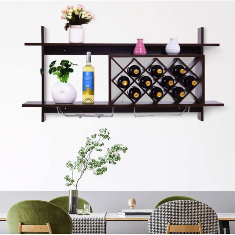 Настінна винна стійка Costway Kasta у стилі Loft