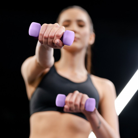 Гантелі для фітнесу неопренові Gymtek Hex 2х1кг лавандовий