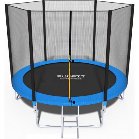 Батут Funfit 8ft (252см) синій з зовнішньою сіткою