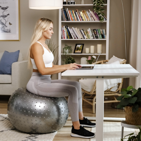 Фітбол масажний Hop-Sport 65см сріблястий + насос