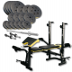 Набір Besport PowerPro 89кг з прямим грифом та лавою Besport WB-004
