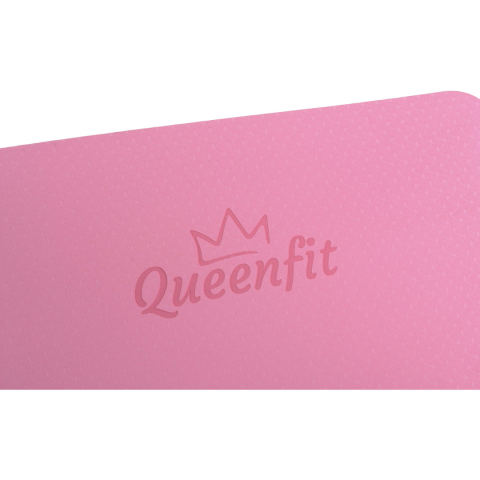 Килимок (мат) для фітнесу та йоги Queenfit Premium TPE 0,5см рожевий