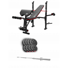 Набір Hop-Sport Premium 39кг з лавою HS-1055 Pro та штангою