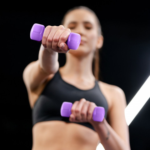 Гантелі для фітнесу неопренові Gymtek Hex 2х2кг бузковий