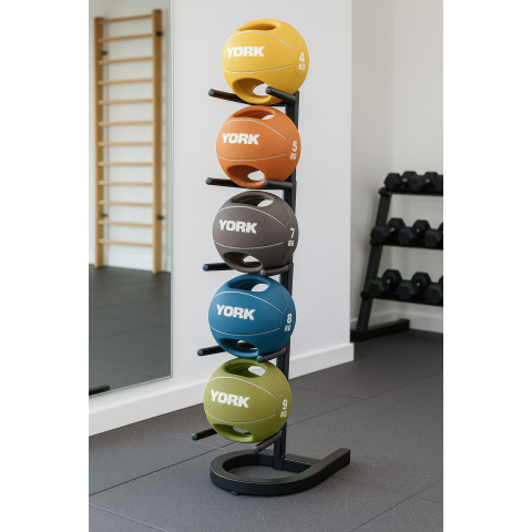 М'яч медбол 6кг York Fitness із двома ручками, салатовий