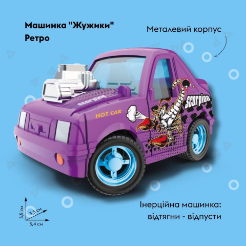 Машинка OTAMANKO Жужики Ретро Малиновий