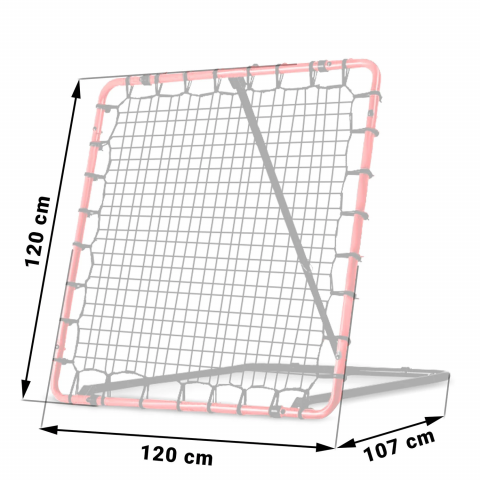 Сітка тренувальна для футболу Neo-Sport NS-491 Rebounder 120 x 120 х 107 см, червона