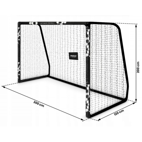 Ворота футбольні Neo‑Sport Hexagon NS‑472 300 х 200 х 120 см, чорні