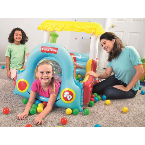 Манеж-поїзд + м'ячі Fisher-Price Bestway 93537, 132 x 94 x 89 см - різнокольоровий