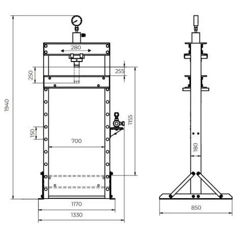 Прес пневматично-гідравлічний Holzmann WP75ECO