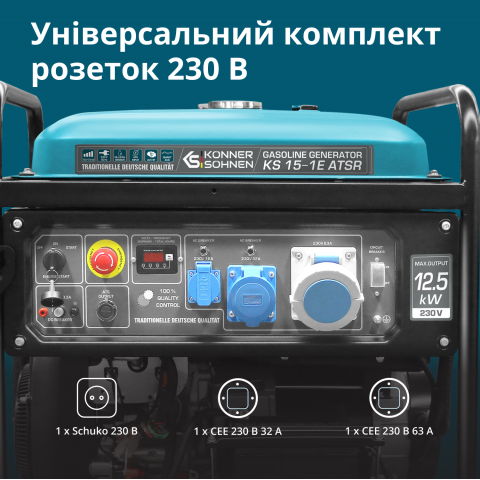 Бензиновий генератор двоциліндровий «Könner & Söhnen» KS 15-1E ATSR