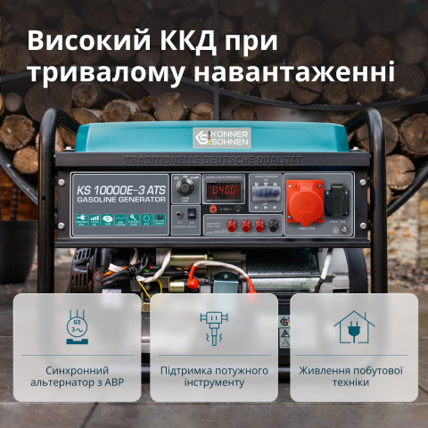 Бензиновий генератор Könner & Söhnen KS 10000E&3 ATS