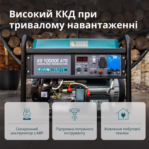 Бензиновий генератор Könner & Söhnen KS 10000E ATS