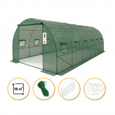 Посилена садова теплиця парник LEOBRO Garden 18м2 Green (LB-G107-GRN)