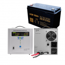 Аварійний комплект Volt Polska SINUS PRO 2000 E 12/230V 1250/2000W + Акумулятор VOLT AGM VRLA 100Ah 12V