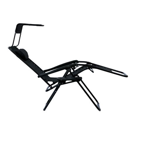 Розкладне крісло шезлонг з козирком LEOBRO Zero Gravity Black (LB-ZGC-H1-BLK)