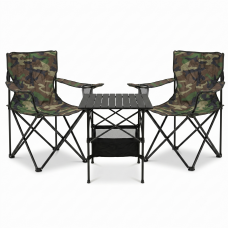 Комплект туристичний - стіл LEOBRO 52x52x50 см та 2 крісла Lite Military