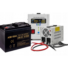 Аварійний комплект Volt Polska SINUS PRO 500 E 12/230V 350/500W + Акумулятор VOLT AGM VRLA 100Ah 12V