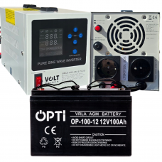 Аварійний комплект живлення Volt Polska SINUS PRO 850 E PLUS 12/230V 500/850W + Акумулятор Volt OPTI 12V 110 Ah
