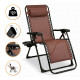 Розкладне крісло шезлонг LEOBRO Zero Gravity Premium Brown (LB-ZGC-G2-BRN)