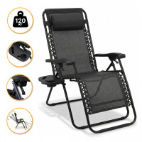 Розкладне крісло шезлонг LEOBRO Zero Gravity Black (LB-ZGC-F1-BLK)