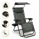 Розкладне крісло шезлонг із козирком LEOBRO Zero Gravity Dark Grey (LB-ZGC-H1-DGR)