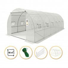 Садова теплиця парник LEOBRO Garden 18м2 White (LB-G105-WHT)