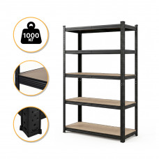 Стелаж LEOBRO Premium Black 180 х 100 х 50 см, 200кг/полиця, 5 полиць (LB-R129)