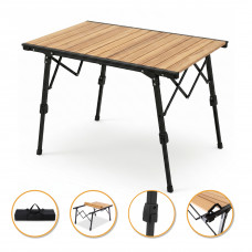 Розкладний туристичний стіл LEOBRO Pro Camp Wood Alu (LB-1063)