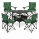 Комплект туристичний - стіл LEOBRO 52x52x50 см та 4 крісла Lite Green