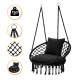 Підвісне плетене крісло-гойдалка LEOBRO Boho Comfort XL 80 см Black (LB-1108)