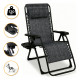 Розкладне крісло шезлонг LEOBRO Zero Gravity Dark Grey (LB-ZGC-F1-DGR)