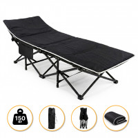 Туристична похідна розкладачка з Mesh-матрацом LEOBRO Black (LB-CC-L1-BLK)