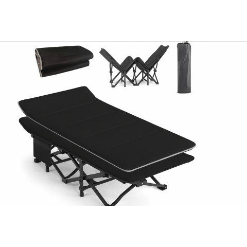 Туристична похідна розкладачка з Mesh-матрацом LEOBRO Black (LB-CC-L1-BLK)