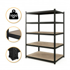 Стелаж LEOBRO Premium Black 180 х 100 х 60 см, 200кг/полиця, 5 полиць (LB-R130)
