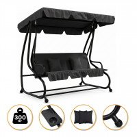 Велика гойдалка з подушками LEOBRO Luxury Black (LB-1041)