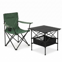 Комплект туристичний - стіл LEOBRO 52x52x50 см та крісло Lite Green