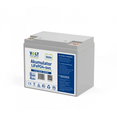 Акумулятор Volt Polska LiFePO4 12,8V 50Ah (50A) + BMS (6AKLI05012)